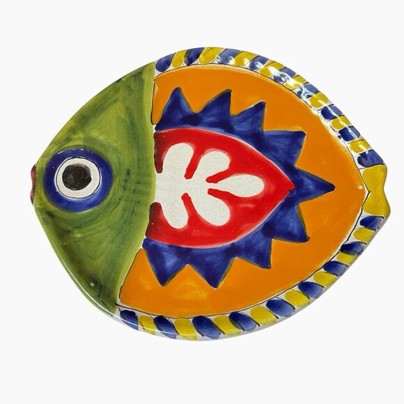 DeSimone Home Decor Wall Art Ceramic Fish Bold Colors Hand Painted Italy Signed - Picture 1 of 10